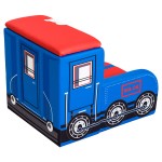 Fotoliu Locomotiva Thomas cadru de lemn si 2 compartimente de stocare Train Engine Sofa